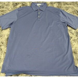 Peter Millar Southern Comfort Golf Polo Shirt Mens XL Blue Lavender Stripe